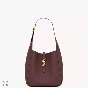 Yves Saint Laurent Burgundy Hobo Bag with Gold Accents le 5 a 7 small